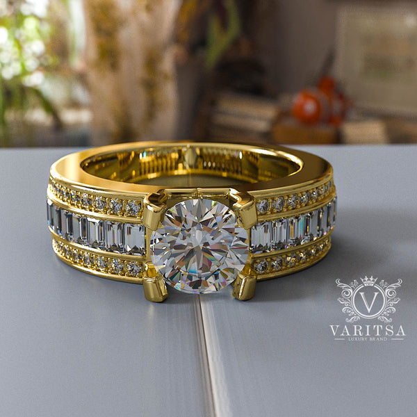Wide Gold Engagement Ring - 05GG39